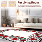 Red Rose Patterned Classic Vine Rug