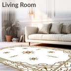 Ornate Bloom Inlay Border Rug
