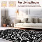 Monochromatic Floral Medallion Pattern Rug