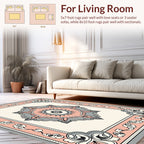 Elegant Mandala Bordered Pastel Pattern Rug