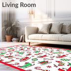 Red Green Sleigh Candy Cane Sprinkle Rug
