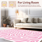 Pink Abstract Mandala Pattern Area Rug