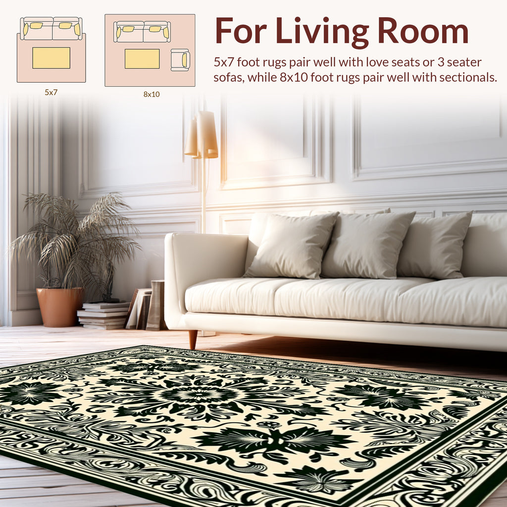 Ornate Floral Mandala Pattern Rug