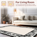 Ornate Floral Black Border Design Rug