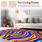 Vivid Abstract Wave Pattern Design Rug