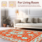 Ornate Floral Medallion Vine Pattern Rug