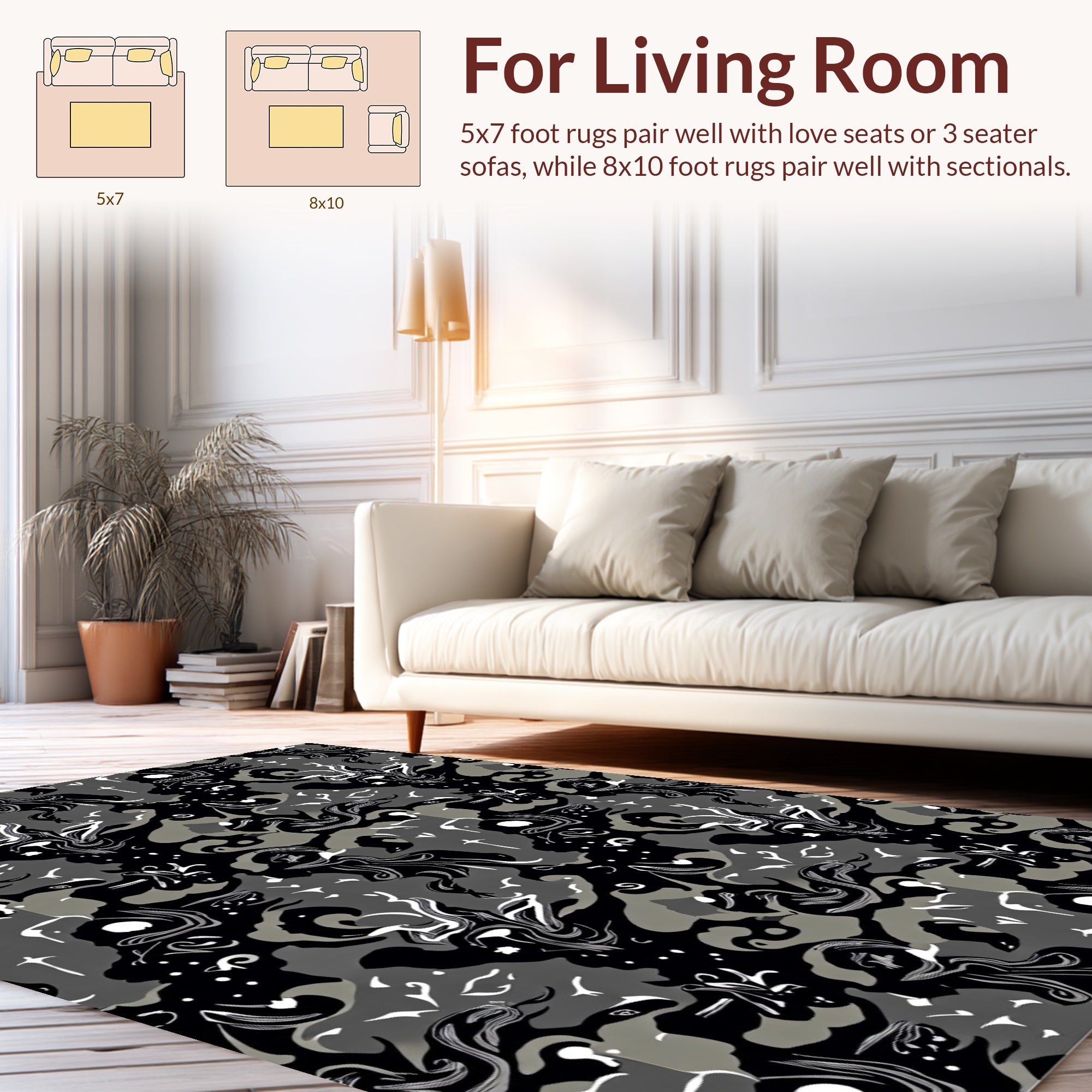 Abstract Camouflage Organic Splatter Design Rug