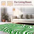 Green Flowing Abstract Organic Pattern Rug