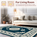 Intricate Floral Medallion Border Design Rug