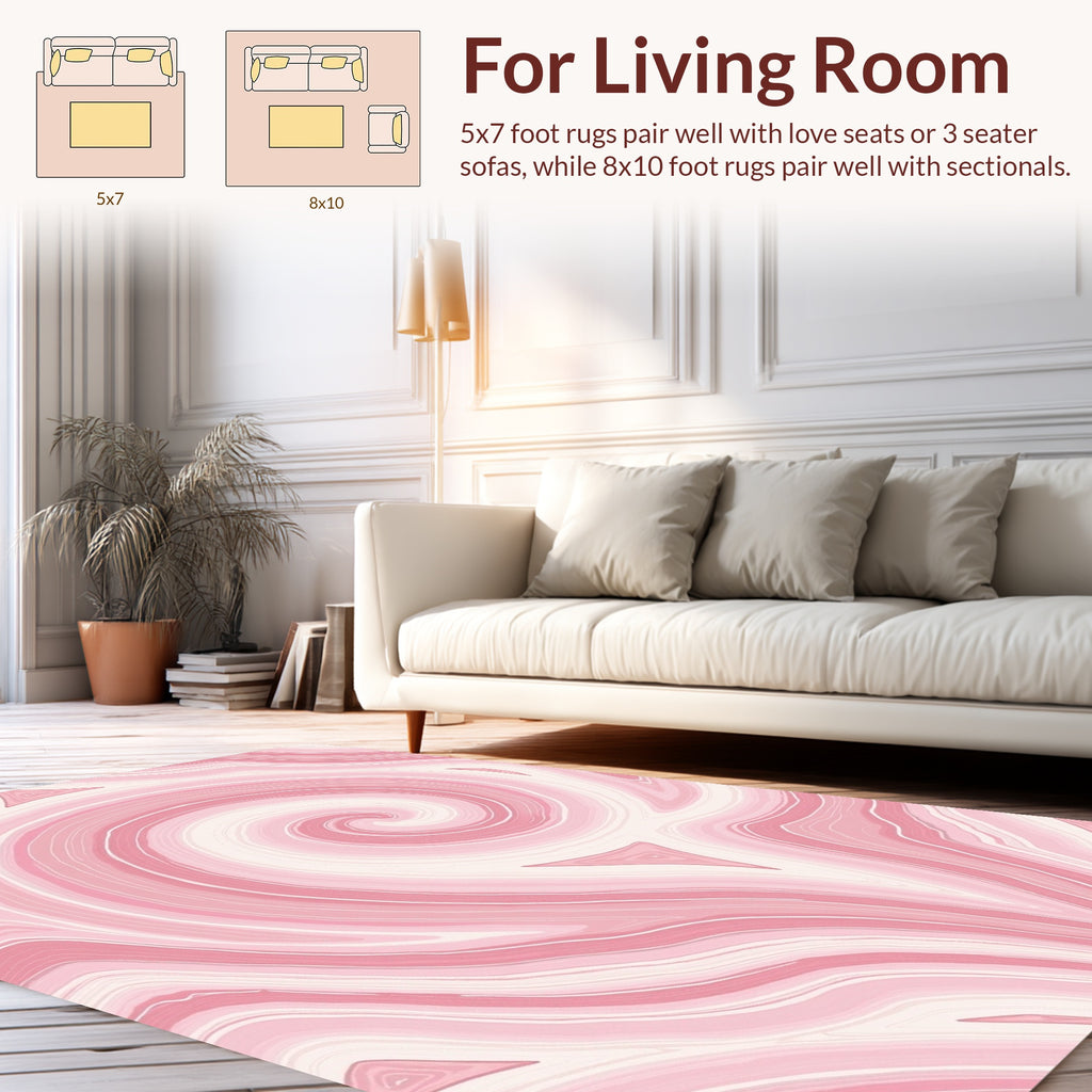 Pink Swirl Agate Pattern Rug