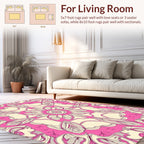 Pink Cream Mandala Pattern Rug