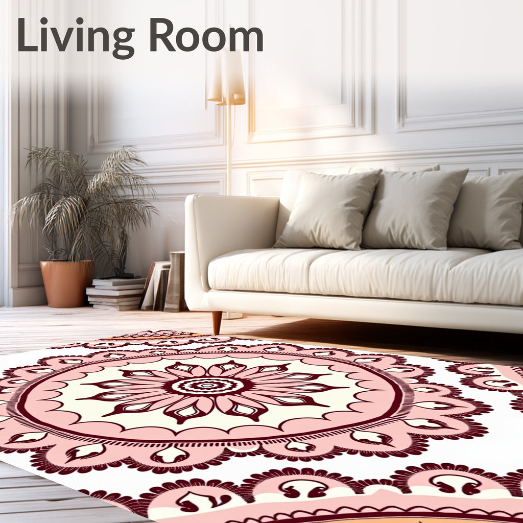Mandala Flower Patterned Design Rug