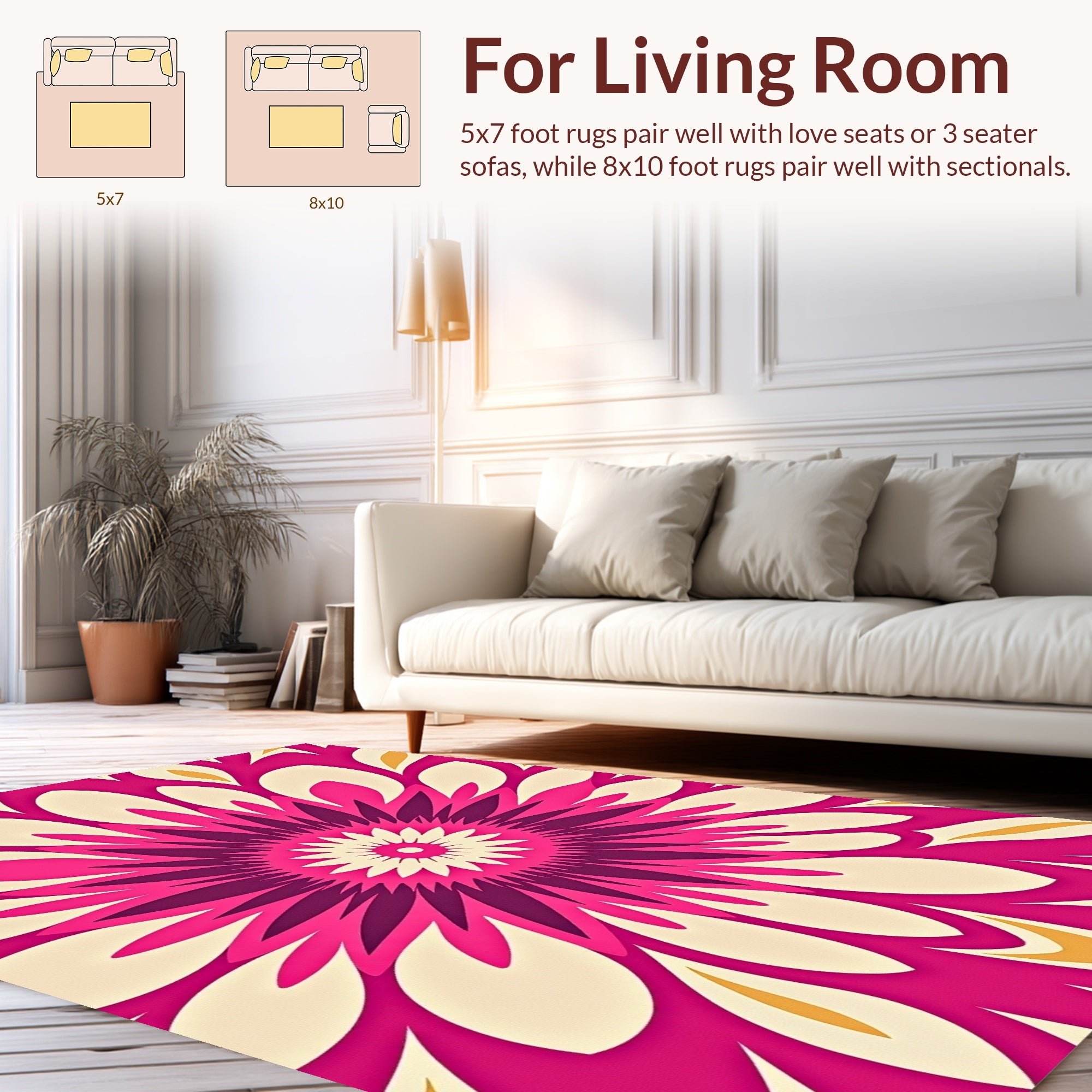 Bold Floral Mandala Pattern Rug