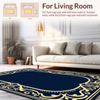 Ornate Floral Scrollwork Border Rug