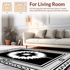 Bold Black White Abstract Explosion Rug