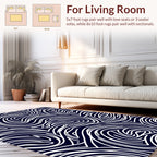 Flowing White Lines Pattern Rug