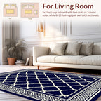 Intricate Cream Diamond Border Design Rug