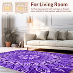 Purple Floral Mandala Patterned Rug