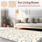 Elegant Swirl Patterned Cream Gray Rug