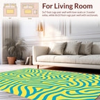 Bold Blue Flowing Lines Rug