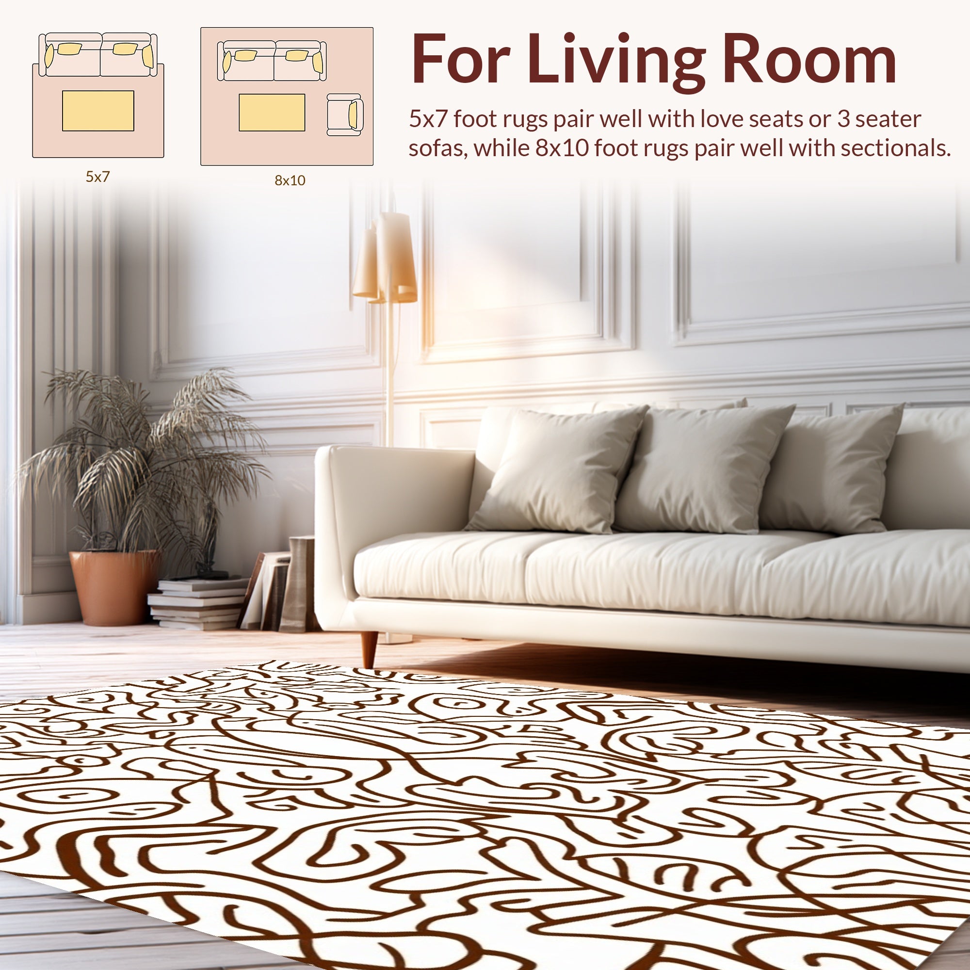 Abstract Organic Line Art Pattern Rug