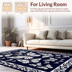 Monarch Butterfly Patterned Border Design Rug