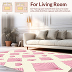Pink Art Deco Fan Pattern Rug