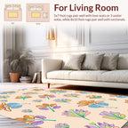 Vibrant Pastel Floral Design Rug