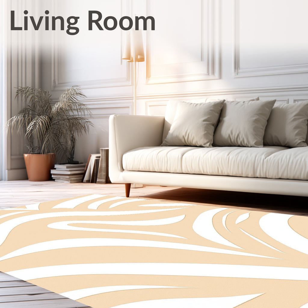 Abstract Swirls Curves Pattern Rug