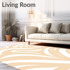 Abstract Swirls Curves Pattern Rug