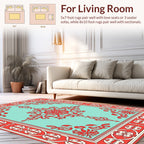 Red Elaborate Floral Medallion Design Rug