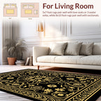 Golden Floral Intricate Pattern Rug