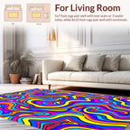 Vibrant Swirls Groovy Abstract Pattern Rug