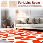 Bold Red Abstract Geometric Tile Rug
