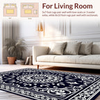 Midnight Floral Mandala Pattern Rug