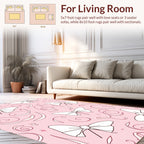 Pink Bow Swirl Pattern Rug