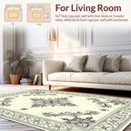 Classic Floral Corner Border Pattern Rug