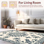 Ornate Floral Mandala Border Rug