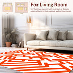 Bold Orange Geometric Interlocking Lines Rug