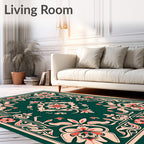 Floral Motif With Intricate Swirls Design Rug