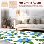 Blue Lotus Floral Pattern Rug