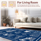 Construction Equipment Blueprint Art Rug