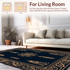 Ornate Gold Feather Mandala Pattern Rug
