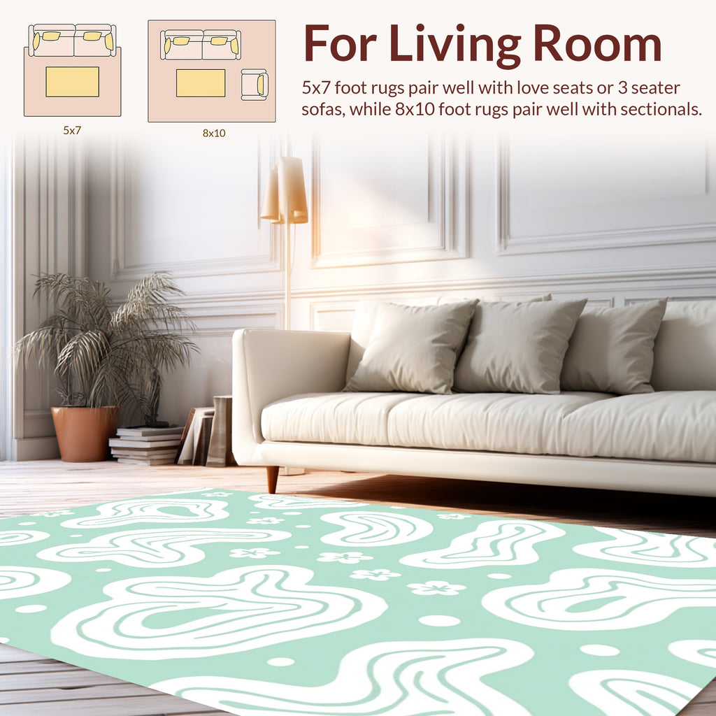 Abstract Organic Forms Flowers Rug