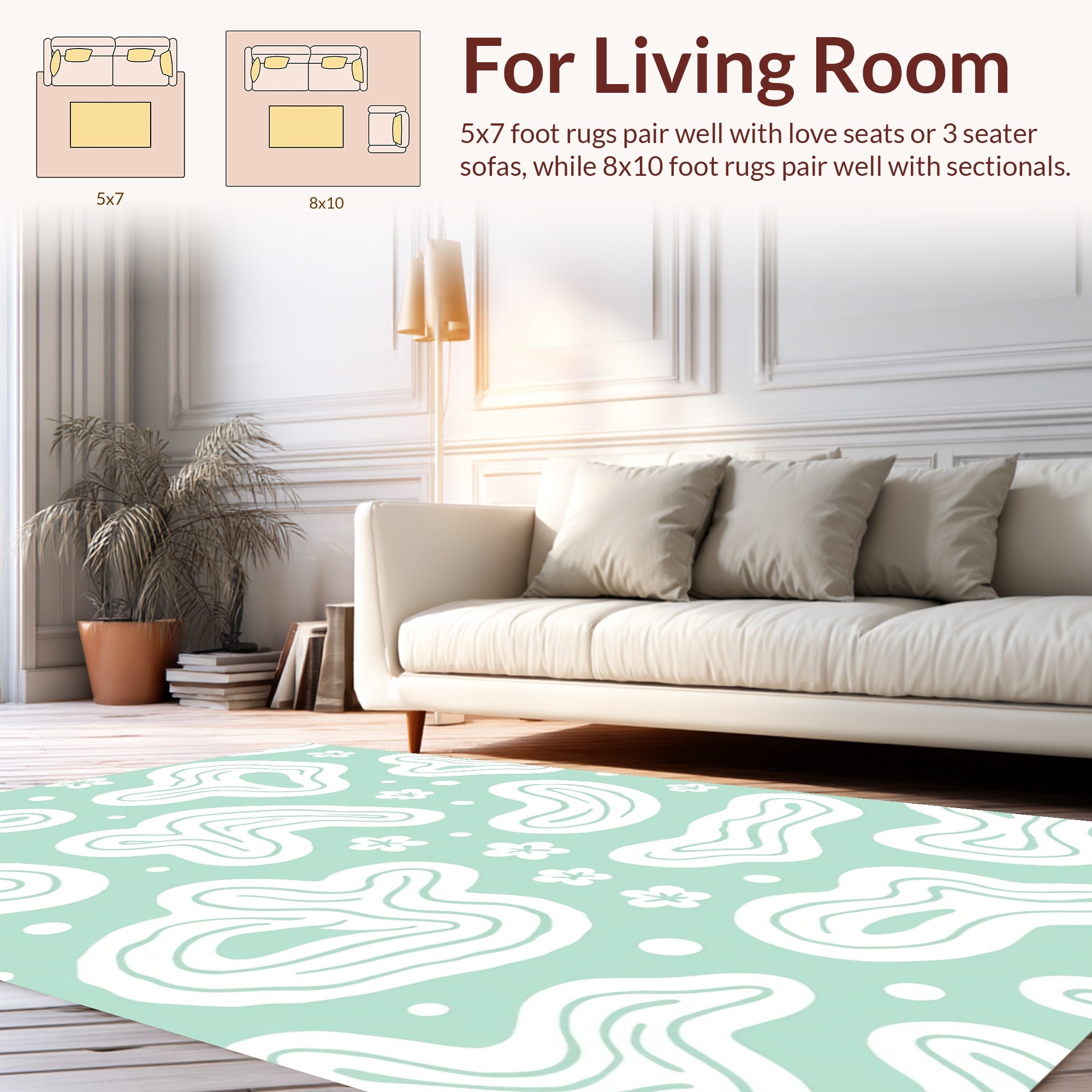 Abstract Organic Forms Flowers Rug