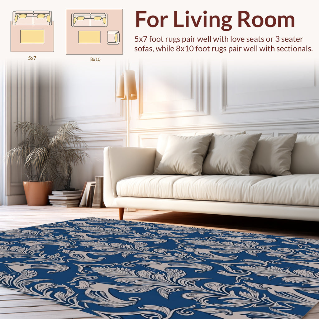 Ornate Floral Pattern 2 Toned Rug