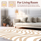 Beige Wavy Flow Abstract Pattern Rug