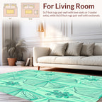 Art Deco Fan Shape Floral Pattern Rug