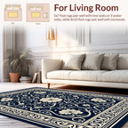 Elegant Floral Swirls Inset Design Rug