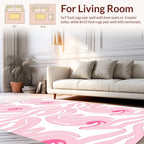Fluid Pink Stripe Abstract Design Rug